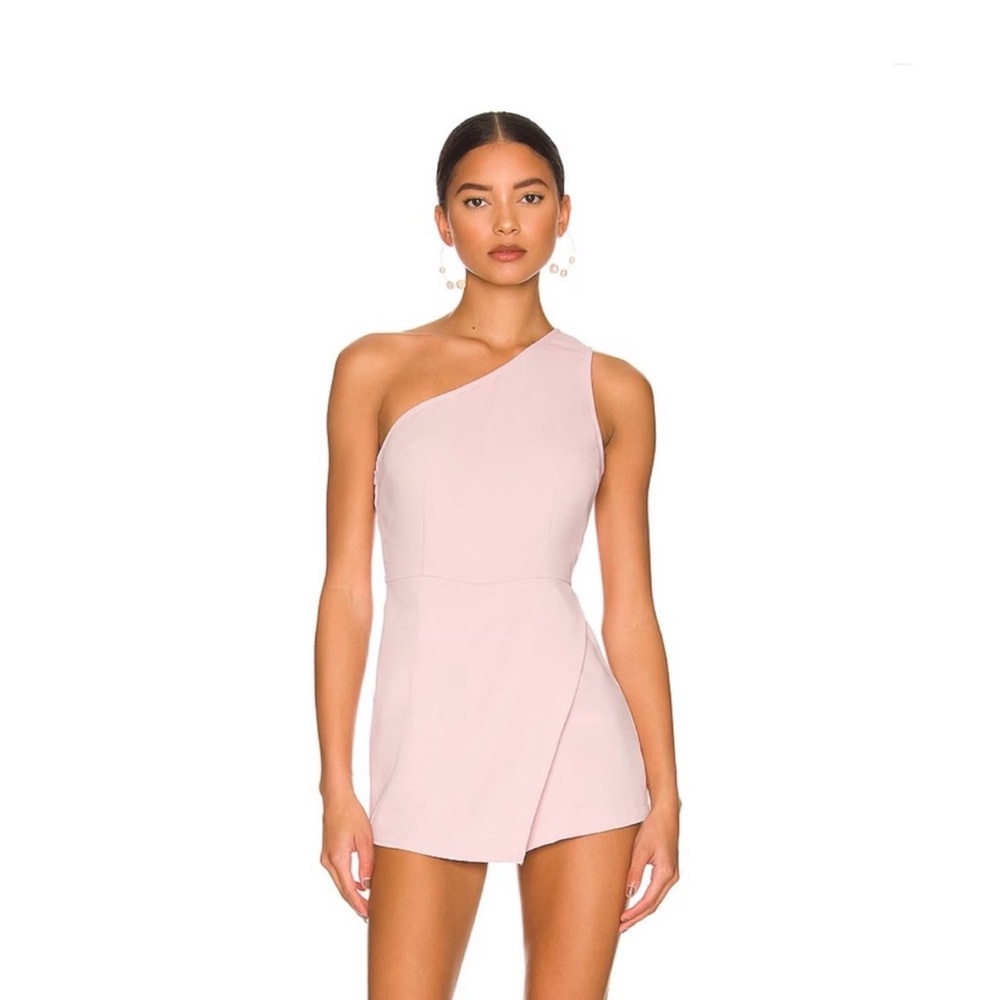 Super down One-Shoulder Pink Romper